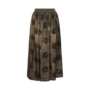Uma Wang Women Grey Brown Printed Moulay Gillian Midi Skirt
